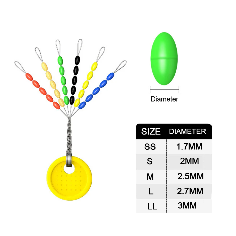 Rubber Space Beans Bobbers Fishing Tools Colorful Stable Oval Design Buoys Fishing Bobbers Float Space Beans Fishing Supplies