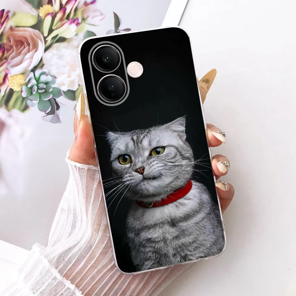 Clear Luxury Cute Cat & Butterfly Painted Case