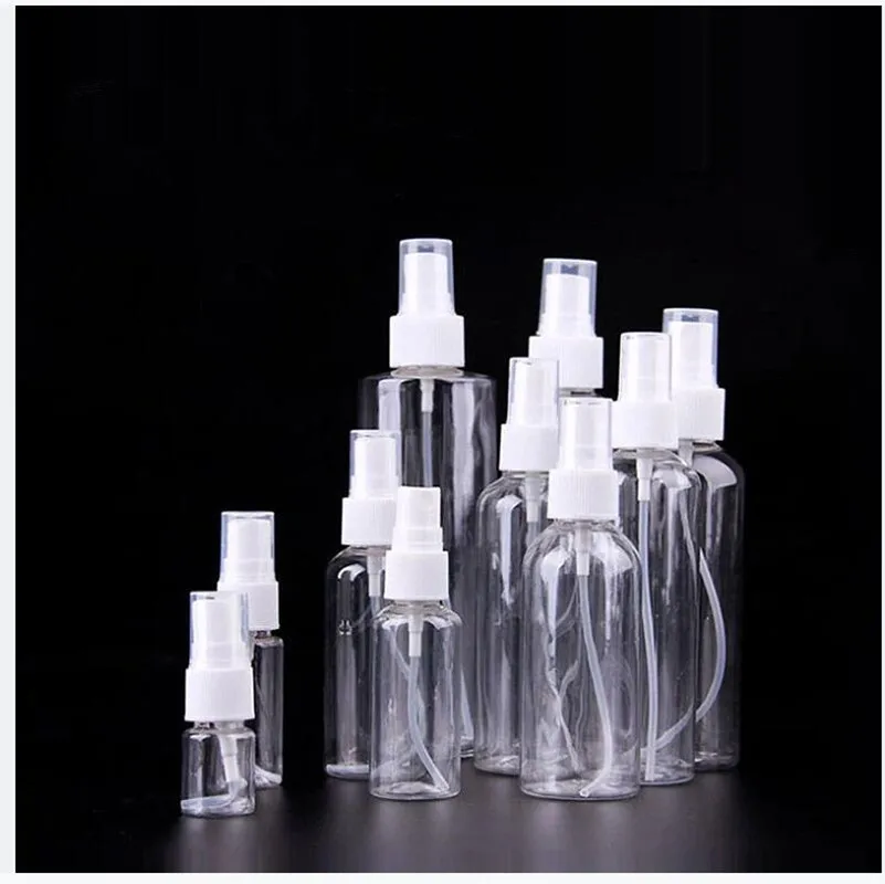 50pcs/lot 5ml-100ml Mini Travel Plastic Empty Bottle Portable Handwashing Transparent Spray Atomizer Refillable Bottles
