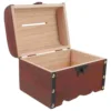 Retro Love Lock Money Bank Vintage Wooden Treasure Chest Kids Safe Jewelry Storage Size Heart Lock Piggy Bank Gifts 1