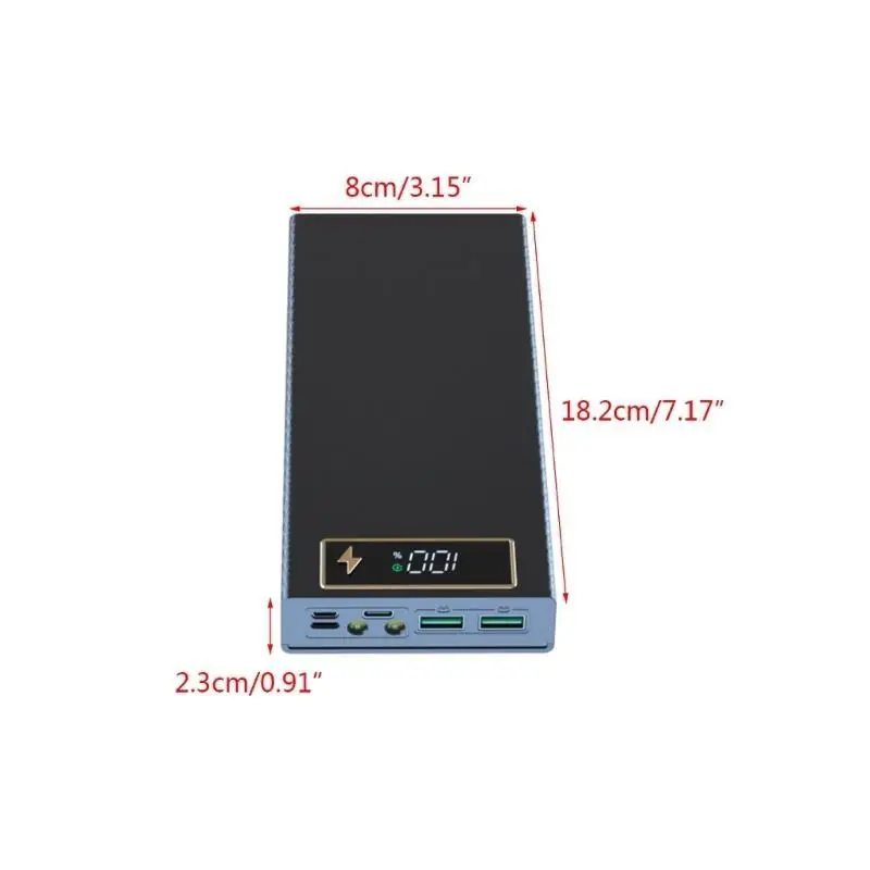 DIY Battery Holder Box with 22.5W Quick & 15W Wireless Charging and Digital Display