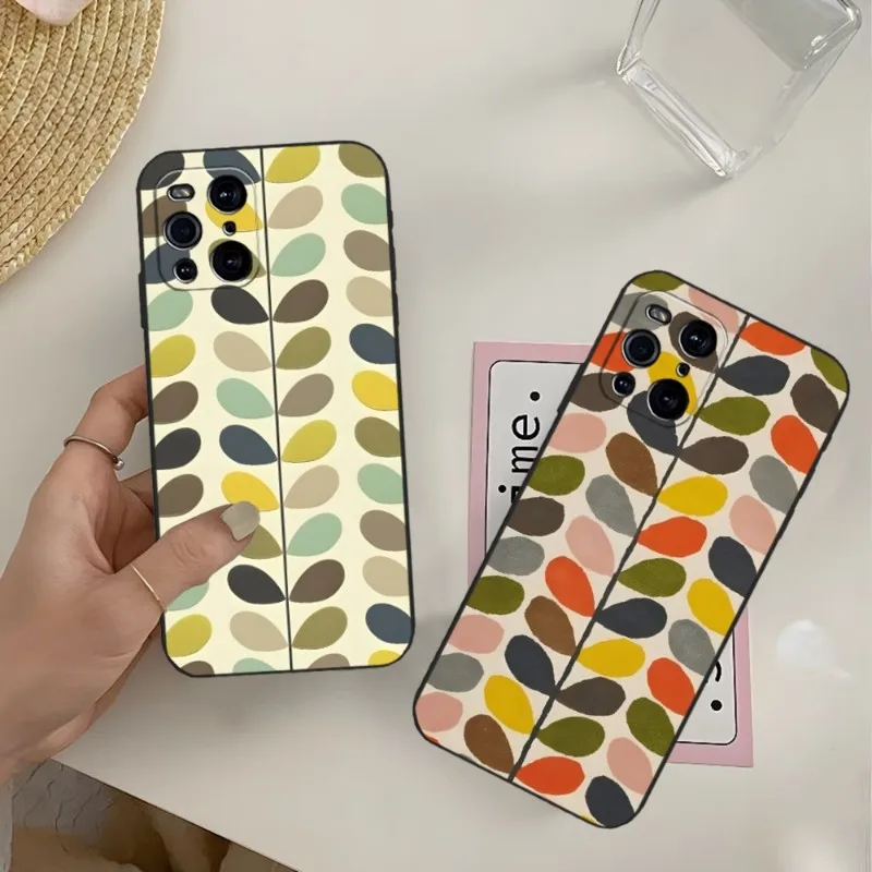 Custodia Per Telefono Multi Stelo Orla Kiely Folio Per Oppo Reno 6 Pro 7 Trova X3 Neo A54 A55 X5 A16 A57 A92 A93 A74 A94 K9 K9S Cover Posteriore