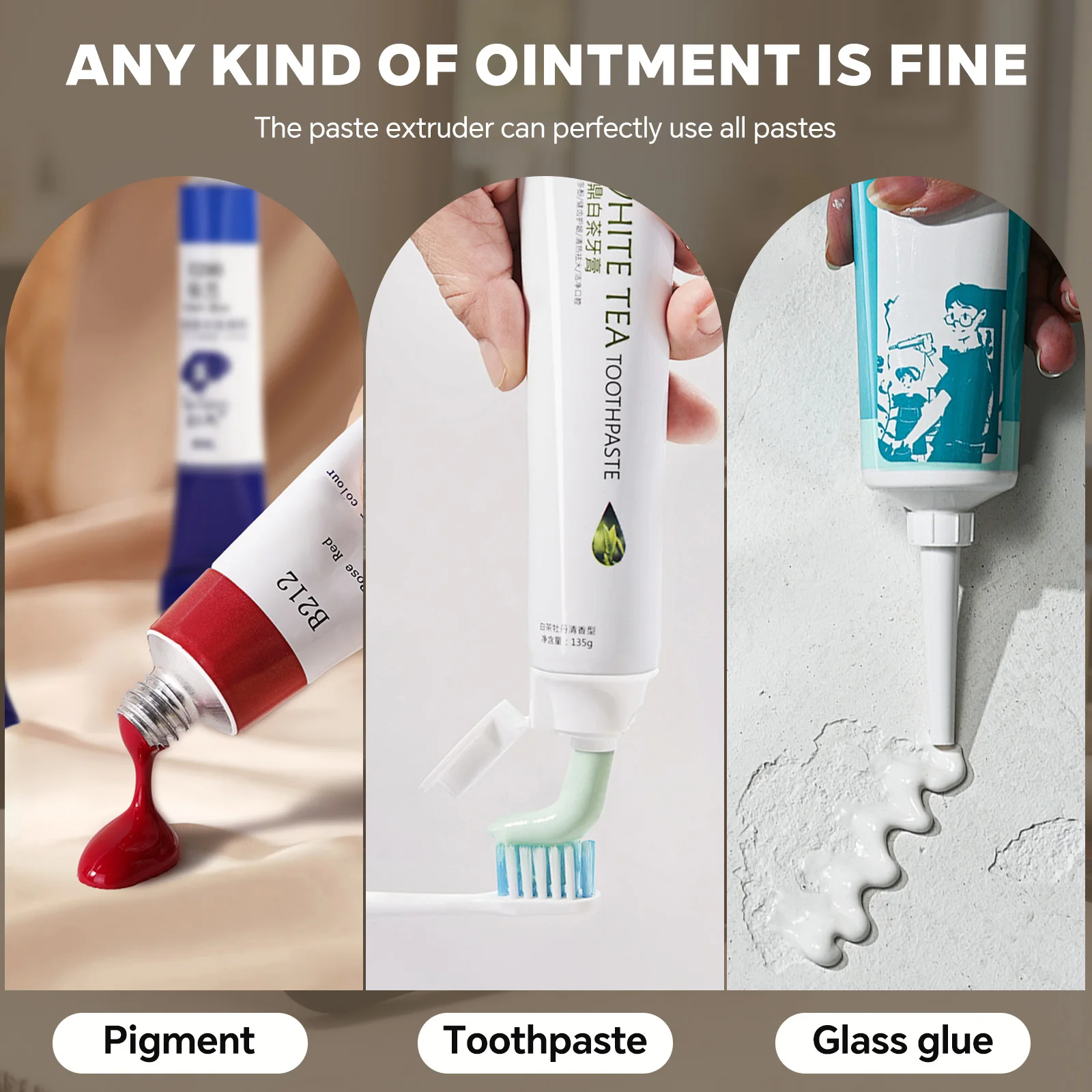 2가지 색상의 금속 치약 튜브 압착기, 다기능 압착 롤러 헤어 컬러, 페인트, 접착제 튜브용, 효율적인 디스펜서