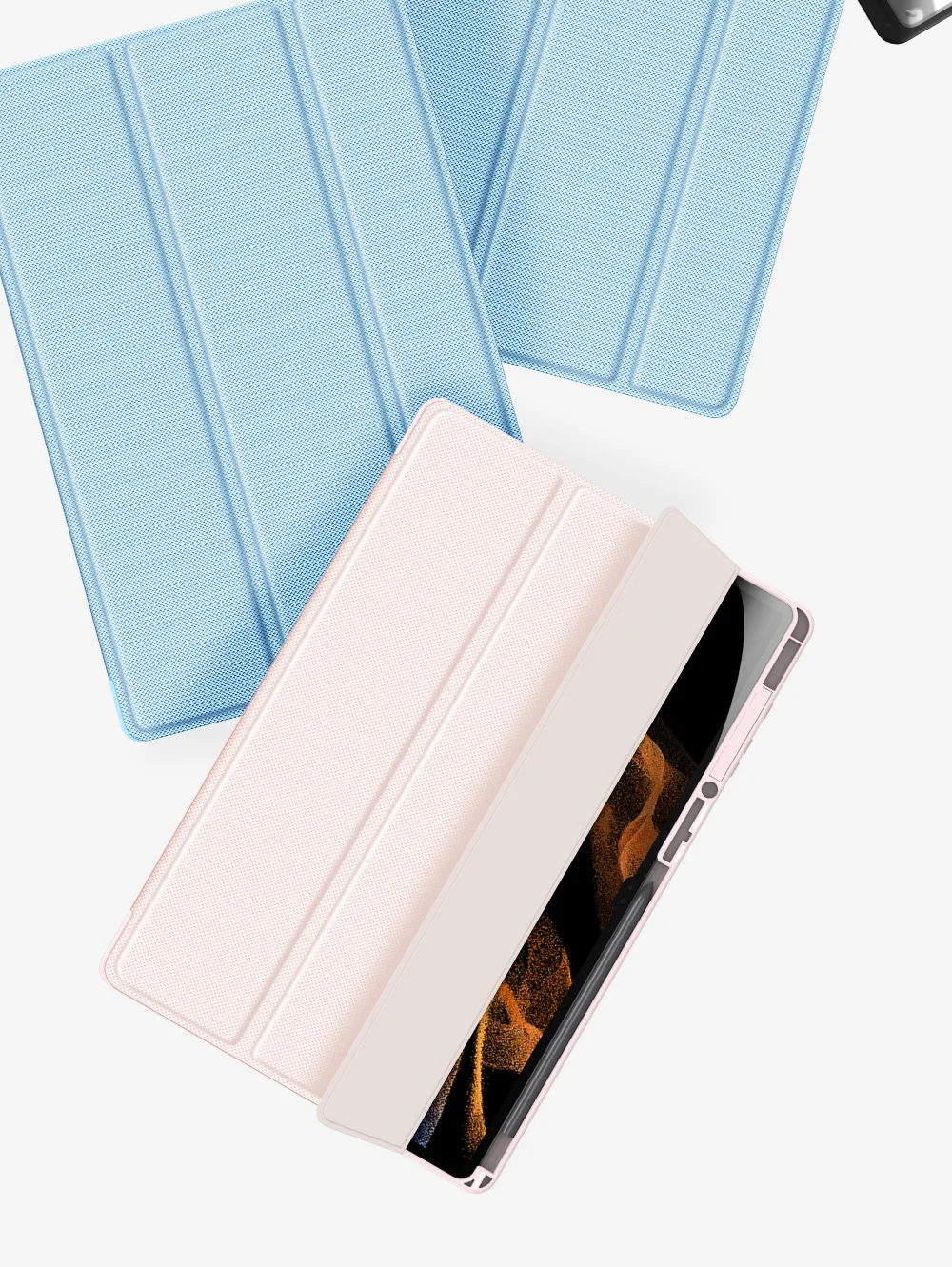 Tablet Leather Case For Samsung Galaxy Tab S8 Ultra S7 S8 S6 Lite S7FE/S7 S8 Plus DD Toby Series Smart Sleep Wake Pencil Holder