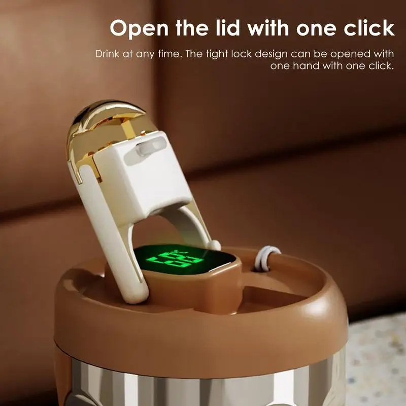LED 온도 디스플레이 단열 커피 머그잔, 스테인레스 스틸 보온 컵, 캠핑 음료 컵, 410ml,단열 커피 머그 410ml 야외 진공 단열 컵 스테인리스 스틸 내부 음주 도구 가정, 여행, 캠핑, 자동차, 파
