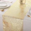 30x500cm Gold Table Runner Metallic Glitter Table Cloths Runner Metallic Roll Rectangle for Birthday Wedding Home Table Decor 2