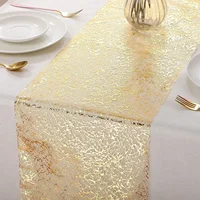 30x500cm Gold Table Runner Metallic Glitter Table Cloths Runner Metallic Roll Rectangle for Birthday Wedding Home Table Decor 2