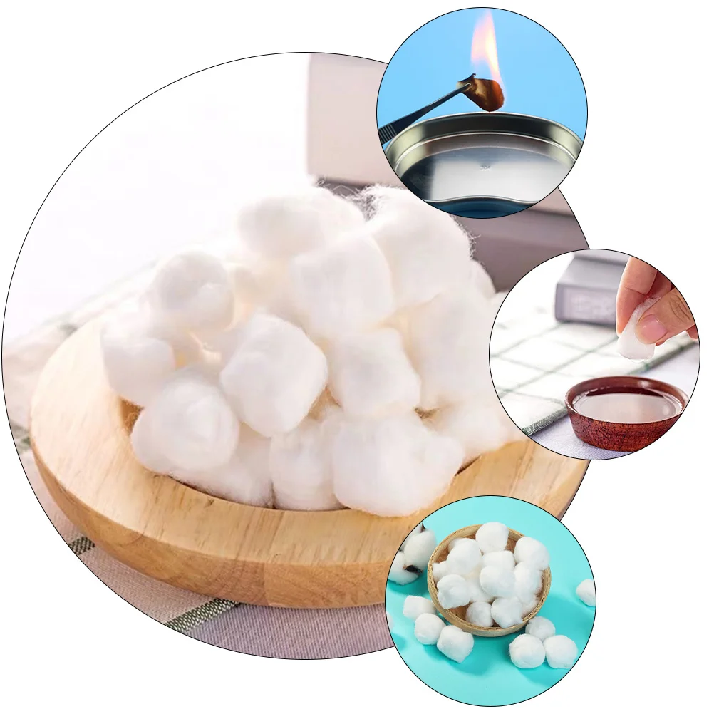 1000 Pcs Absorbent Cotton Balls Laboratory Supplies Sterilized Alcohol Household 6