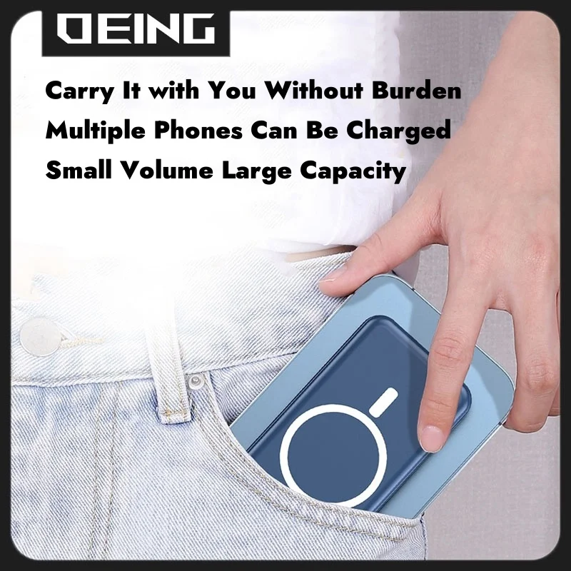4 in 1 Macsafe Power Bank 10000mAh PD20W with Cable Fast Charging Powerbank Magnetic Wireless Charger For iPhone Xiaomi Samsung 6