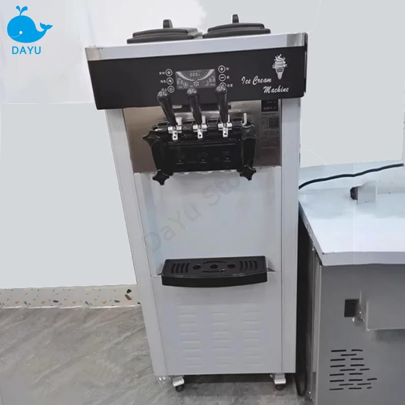 Commercial Soft ice cream machine Large Output Three Flavors GQ618 Freeze Equipments Vertical Sweet Cone Maker