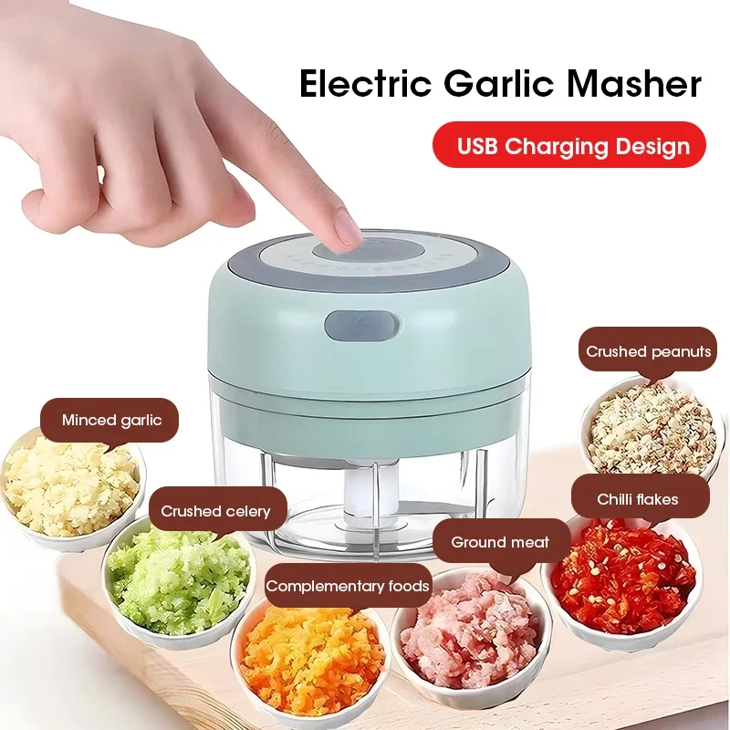 250ML USB Electric Mini Garlic Chopper Powerful Meat Grinder And Vegetable Onion Crusher For Cutter Kitchen Cooking Accessories,electric meat grinder,electric vegetable chopper,meat cutter chopper