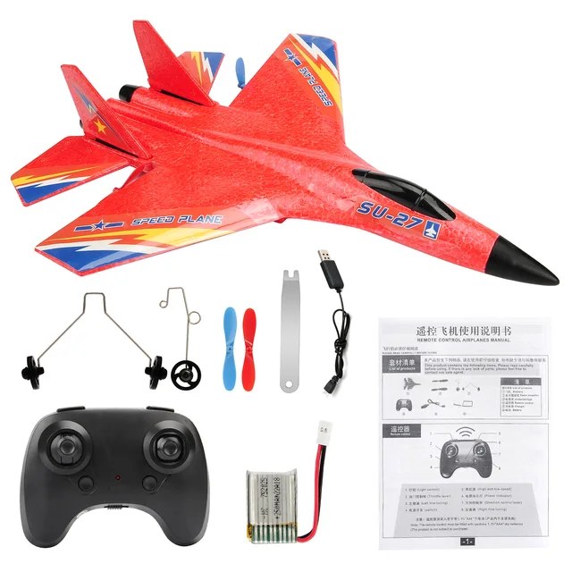 Rc Airplane Su-27/F22  Foam Aircraft Remote Control Outdoor Drone 2.4G Fixed Wing Glider Boy Toy For ChildrenGreen
