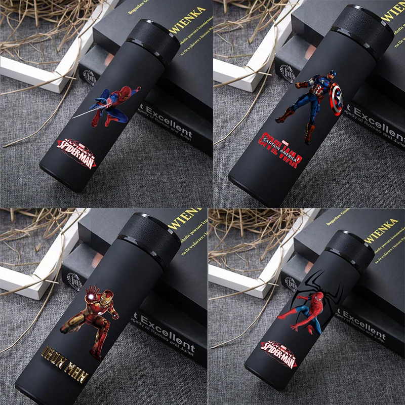 560ml Disney Spiderman Hulk Anime Water Bottle iron Man toy for Boys  Cartoon Plastic Drinking Cups