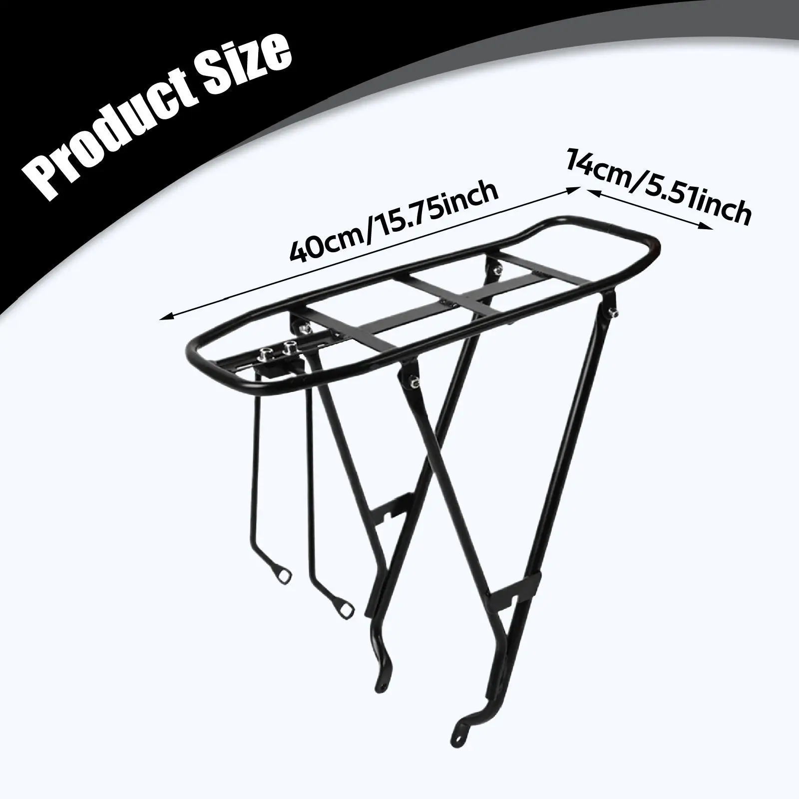 Bike Cargo Rack Easy Installation Sturdy Rear Bike Rack Luggage Carrier Rack for Cycling Mountain Bikes Road Bikes Carrying