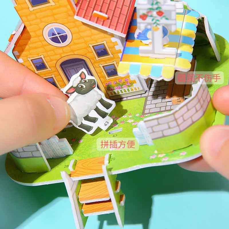 Mini rompecabezas de modelo de Casa 3D, juegos de papel de espuma