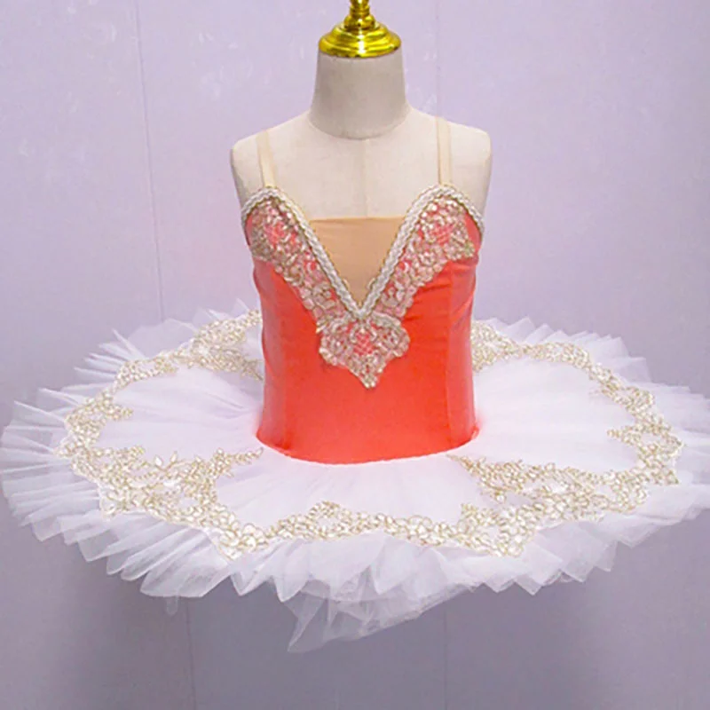 

2022 Girls Ballet Tutu Dress Gymnastics Leotard Diamond Pink Princess Ballerina Birthday Party Dance Costume Child Kids