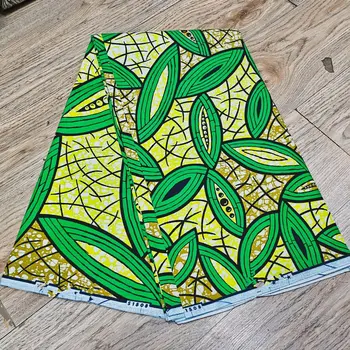 2026 African Golden Wax Fabric Real Wax 100% Cotton Ankara Fabric Flower Print Batik Soft Golden Super Tissue 6 yards for Party 1