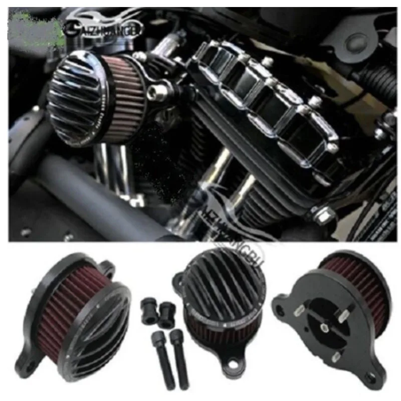 

Motorcycle Air Filter Air Cleaner Intake Filter System Kit for Harley Sportster 48 XL883 1200 1988 1989 1990 1991 1992 + Black