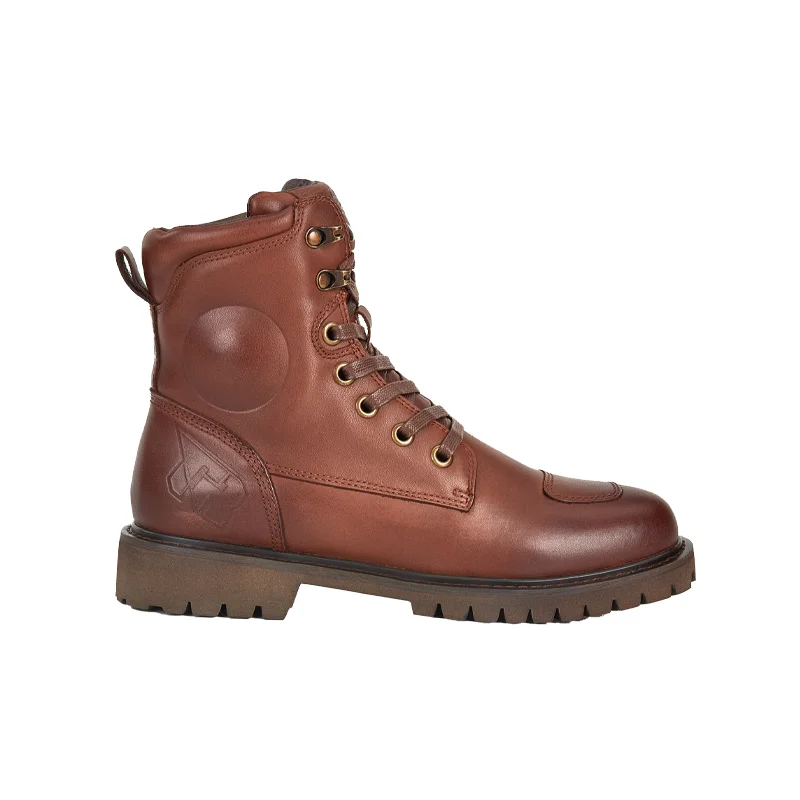 Brown Motorcycle Boots Men Women Motorcyclist Boots Breathable Cow Leather Moto Shoes Anti-slip Racing