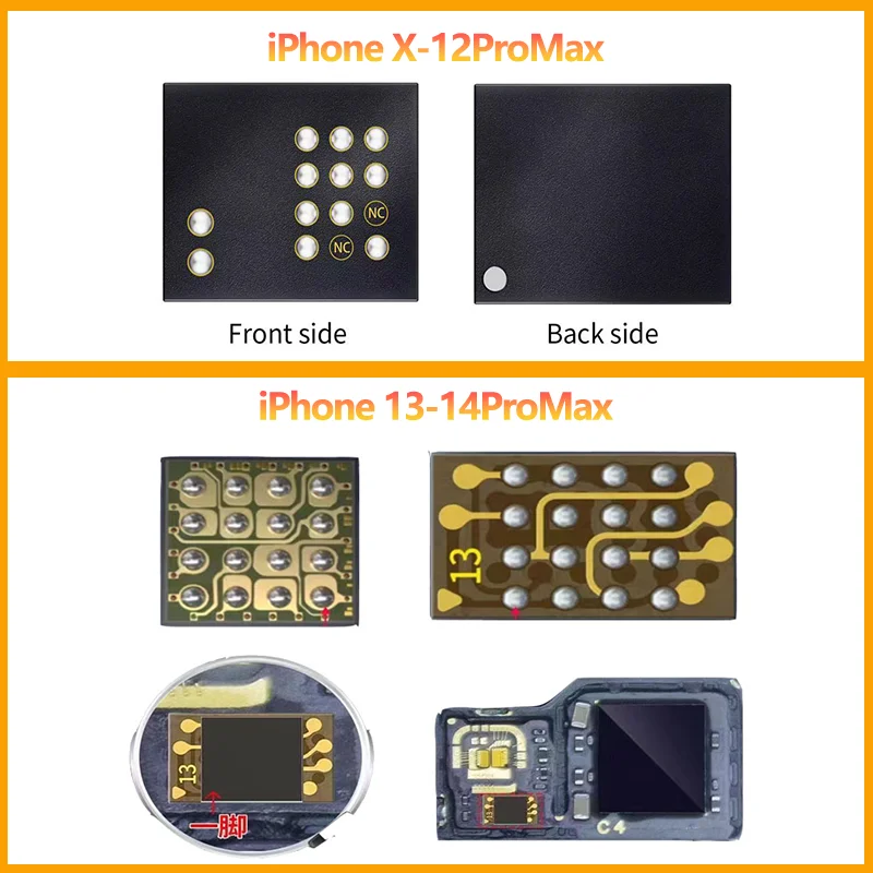

JC JCID Dot Matrix Projector IC 13 14 Chip Cable For iPhone X-12Pro Max MINI iPad Pro 3/4 Universal Face ID IC Problem Repair