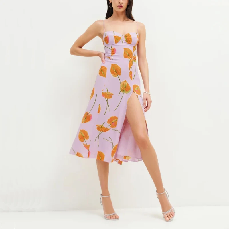 

Summer Women's Casual Print Slim Fit Slim Strap Dress