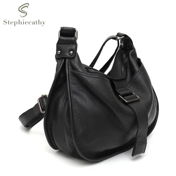 Borsa a tracolla in vera pelle stile design da donna multi tasche borsa a tracolla casual quotidiana slouchy preppy chic 1