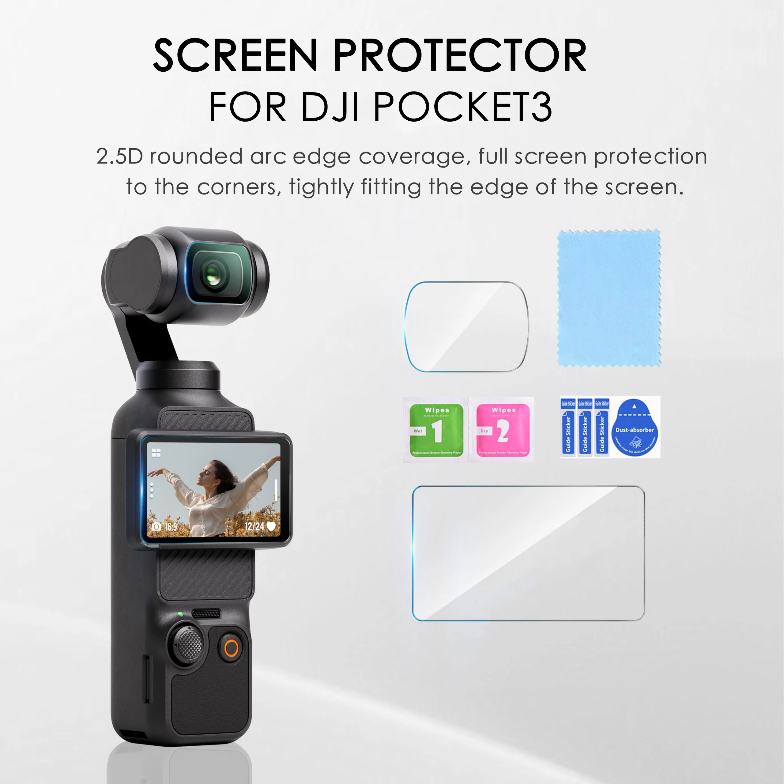 JJC Autocollant Pour Appareil Photo DJI Osmo Pocket 3 - Film De Protection Anti-rayures - Noir