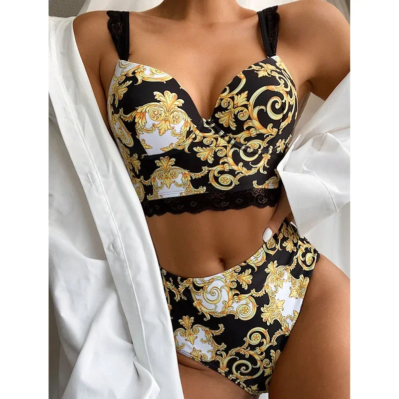 Push Up Bikinis 2023 Bikini Set High Waist Swimwear Women Swimsuit Female Swimming Suit Bathing Suit Print Biquini Bikini Set
