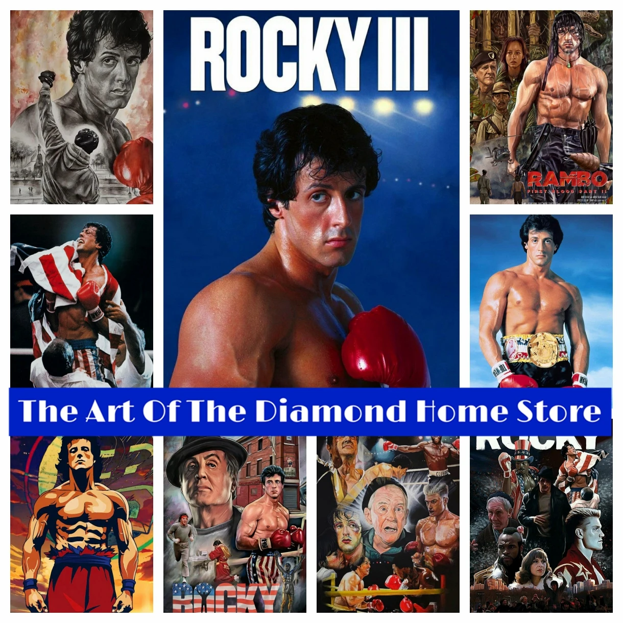 

Boxing Champion Rocky Balboa 5D DIY AB Diamond Painting Embroidery Art Cross Stitch Kit Mosaic Pictures Handmade Home Decor Gift