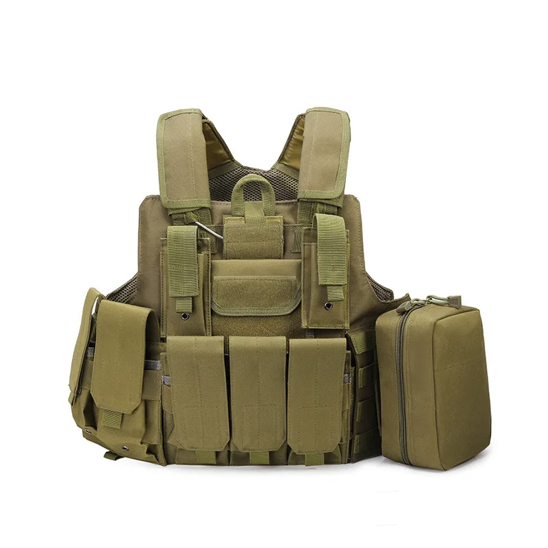 

Popular real CS military fan combat vest multi-functional quick release black camouflage outdoor tactical vest