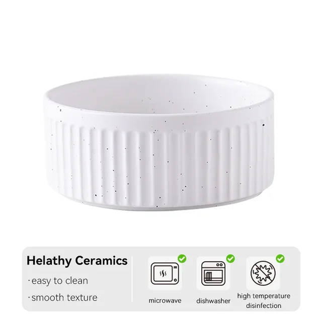 850ml Dogs Ceramic Bowl Double Triple Cat Food Water Bowls with Wooden Pallets Nordic Pet Drinking Eating Feeding Feeders 6