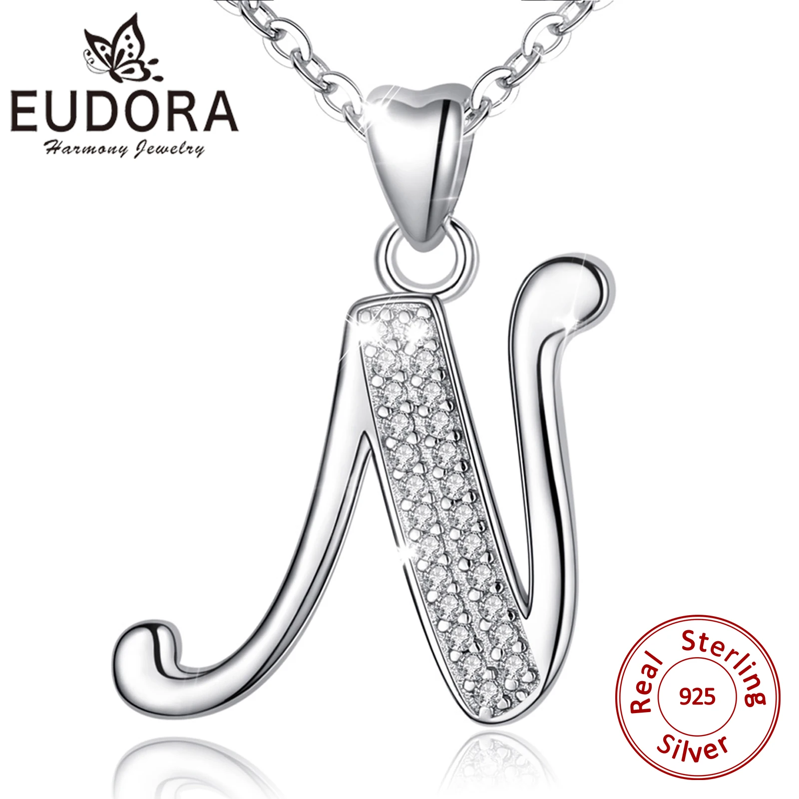 Collana Donna Con Ciondolo Lettera Iniziale Orizzontale In Acciaio Inox