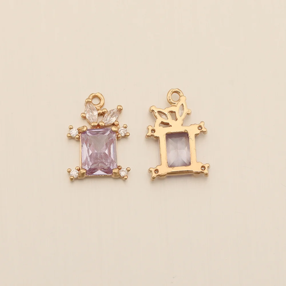 Cordial Design 11*16MM 50Pcs Rhinestone Pendant/Jewelry Findings & Components/CZ Charms/Rectangle Shape/Hand Made/DIY Making 9 Cordial Design 11*16MM 50Pcs Rhinestone Pendant/Jewelry Findings & Components/CZ Charms/Rectangle Shape/Hand Made/DIY Making - cordial