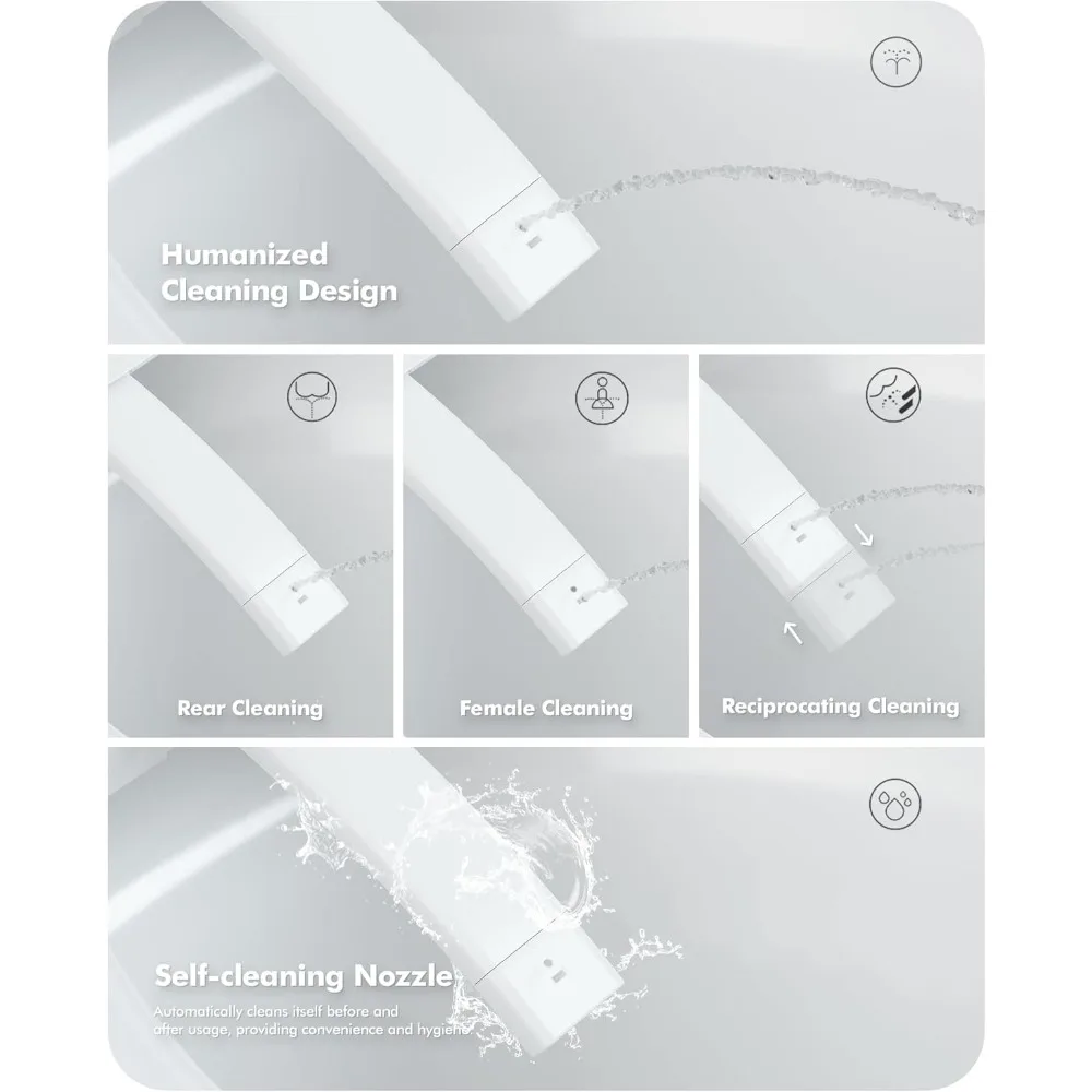 Smart Toilet with Bidet Built in, Smart Bidet Toilet Combo with Heated Seat, Elongate Japanese Electric Toilet Bidet With 3