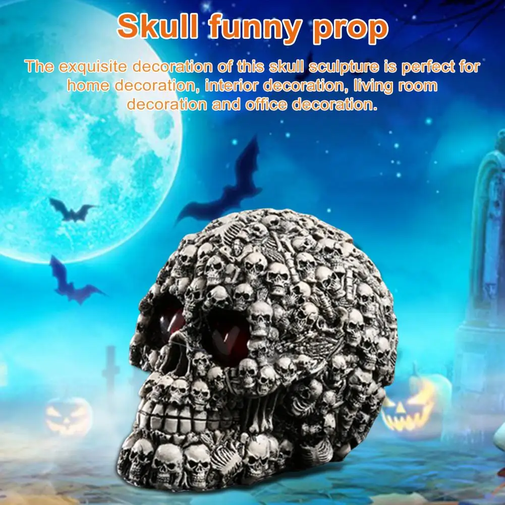 

Head Statue Skull Head Sculpture Life-size Skull Sculptures Collectible Halloween Decor for Indoor Home Display Studio Skull