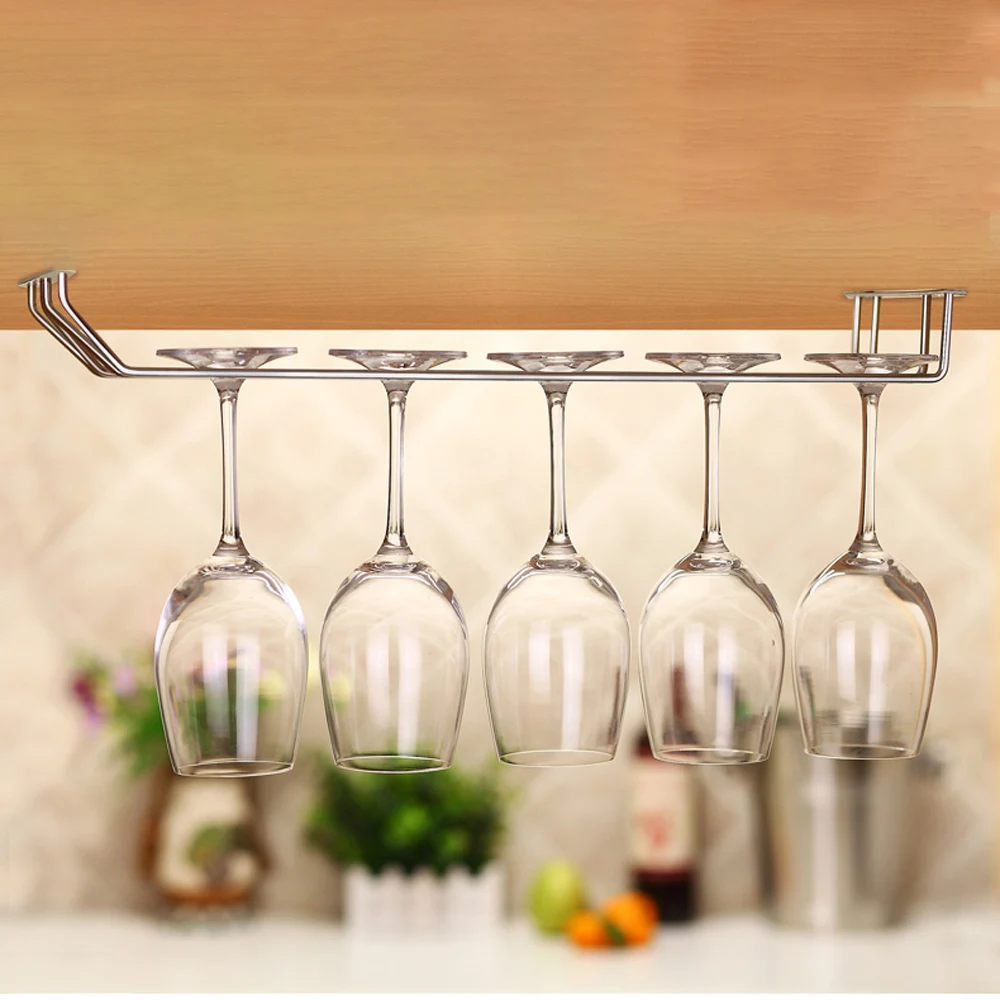 Wine Glass Holder Rack NICEYARD Wine Glass Rack Home Storage Creative Stainless Steel 27cm 35cm Stemware Holder Hanging Goblet Holder wine glass holder rack