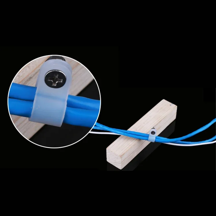 10pcs R Shap Cable Clamps CC Type Wire Tie Clips Winder Mounting Organizer Reusable Cord Holder Cabinet Backplane Line Manage cable organizer cable tie cable clip cable clamp