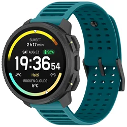 Sporty Dual - Color Silicone Watch Strap - 22mm - Suunto 9 Peak (Lake Blue)