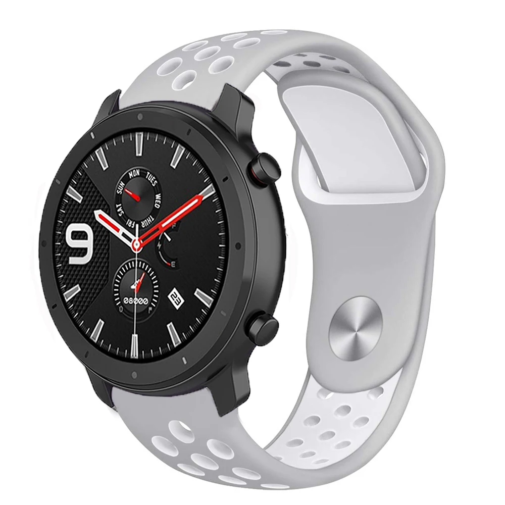 Two-Color Silicone Strap - 20/22mm Dual-Tone Band