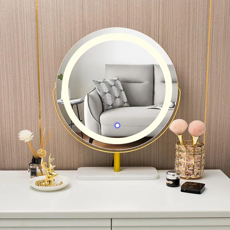 

Makeup Free Shipping Desk Mirror Round Small Modern Design Vaniti Cute Mirrored Dressing Table Espejos Pared Room Decoration