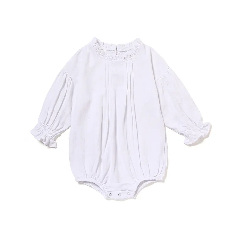 Autumn Baby Linen Bodysuits Long Sleeve One Piece Outfit