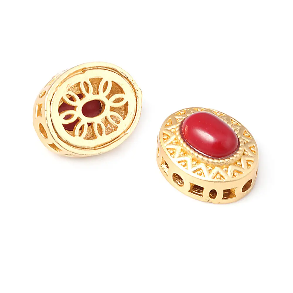 Pulseras de Cuentas Nepalesas Vintage Estilo 5PCS Brasso Dorado Mate Accesorios DIY para Hacer Joyería - details 67