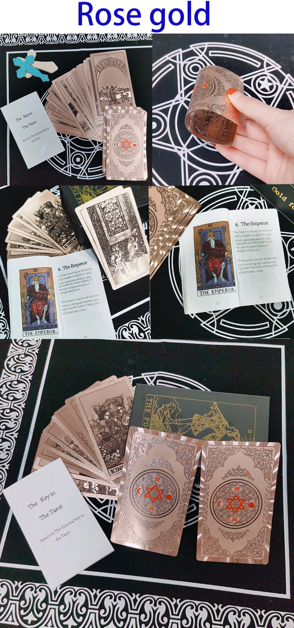 Set Tarot Cards Gift Box Luxury Gold Foil Tarot Card Hot Stamping PVC Waterproof Wear-resistant Board Game Solitaire Divination