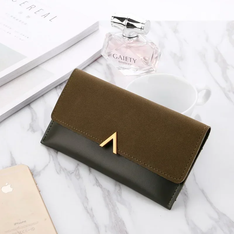 2024 Leather Women Wallets Hasp Lady Moneybags Zipper Coin Purse Woman Envelope Wallet Money Cards ID Holder Bags Purses Pocket - 2