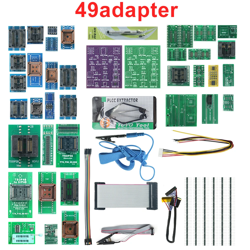 XGECU 오리지널 49개 부품 어댑터 키트 T76 프로그래머용
