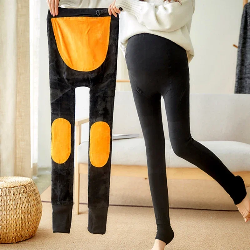 Add Layer Velvet Winter Clothes Maternity Leggings High Waist Trousers Thickened Warm Plus Pregnancy Pants Pregnant Women