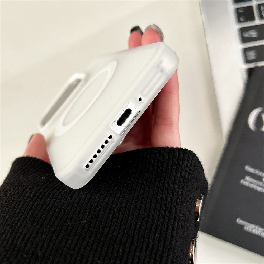 Armour Magnetic Translucent Phone Case with Colorful Camera Bumper