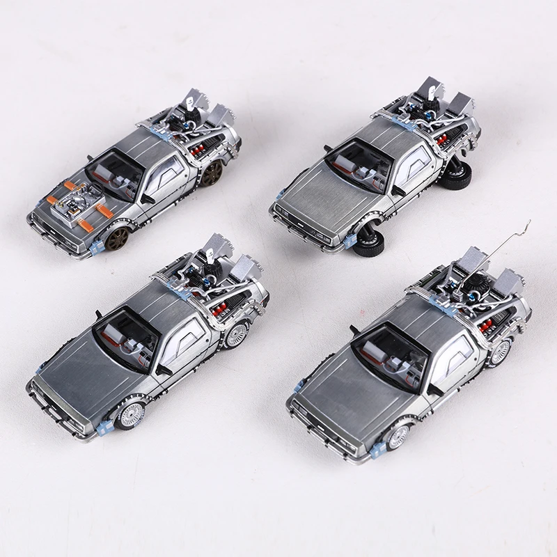 MJ 1:64 DeLorean DMC I II III  Back To The Future Time Machine Mr.Fusion Diecast Toy Vehicle Car Model 3
