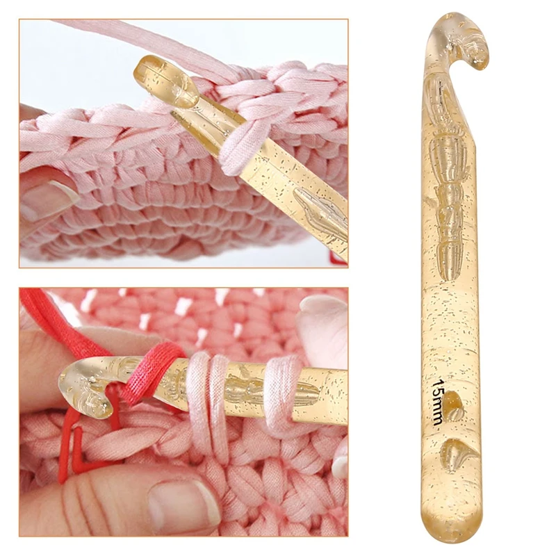 거대한 크로셰 후크 세트, 플라스틱 뜨게 바늘 키트, DIY 원사 바느질 공예 뜨게 도구, 12mm, 15mm, 18mm, 20mm, 25mm, 5 개