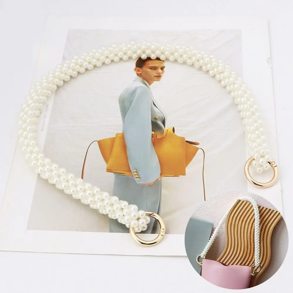

DIY Modification Accessories Bag Straps Replacement Shoulder Bag Strap Pearl Bag Chain Metal Braided Chain Bag Accessories